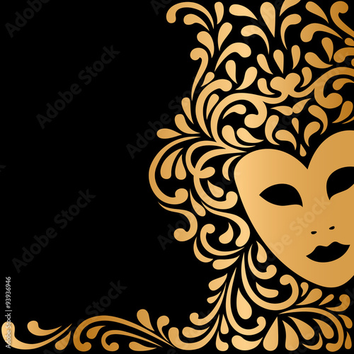 golden mask with ornament