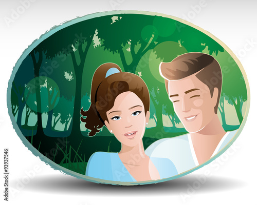 Relaxing in nature /Happy young couple enjoying nature