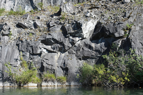 Texture of marble rock over the lake photo