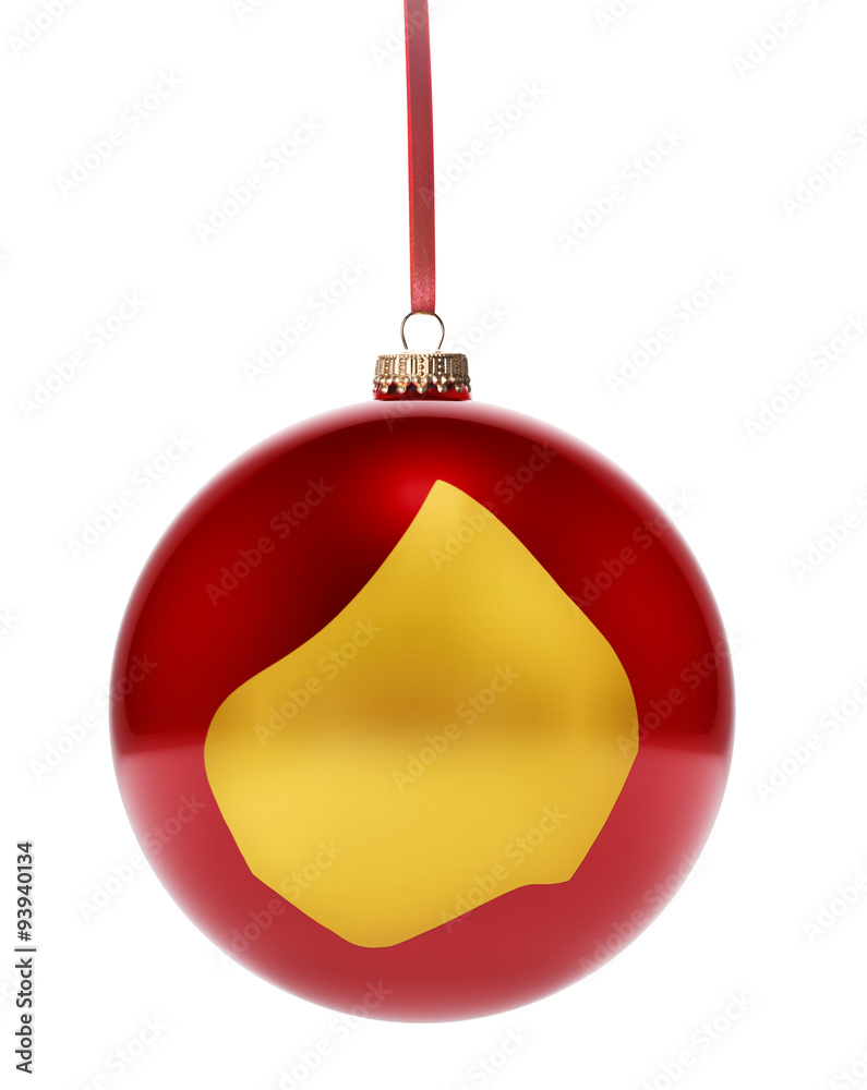 Red bauble with the golden shape of Lesotho.(series) Red bauble with the golden shape of Lesotho.(series)