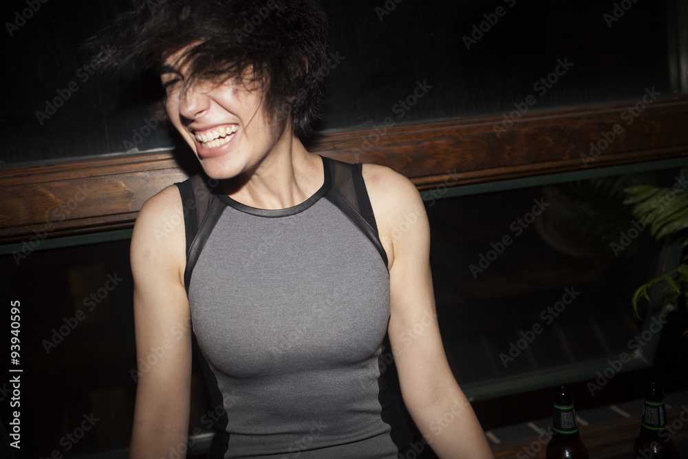 Happy young woman having fun at a party Happy young woman having fun at a party