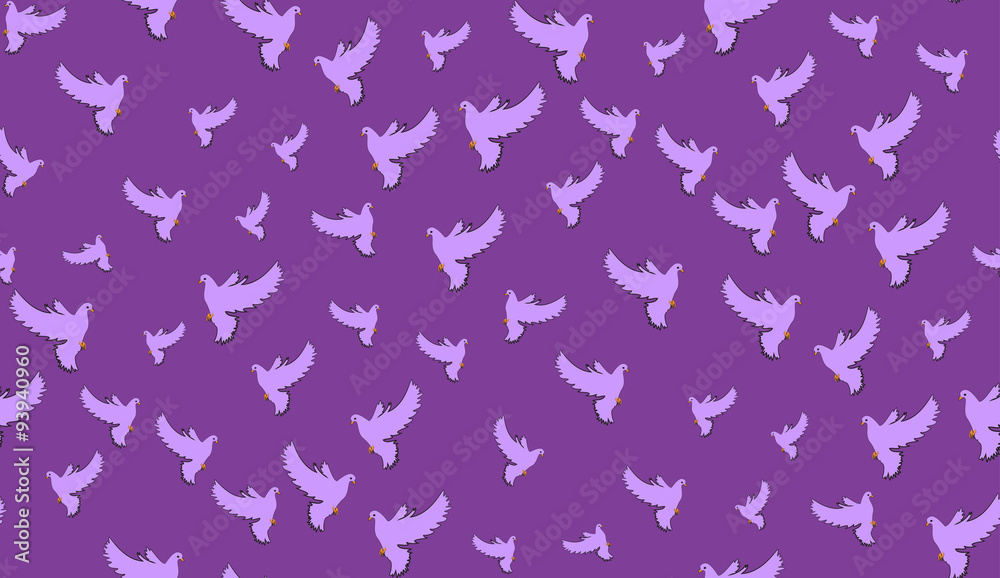 Vector seamless background of pigeons. Pattern of doves is perfect for printing. Vector seamless background of pigeons. Pattern of doves is perfect for printing.