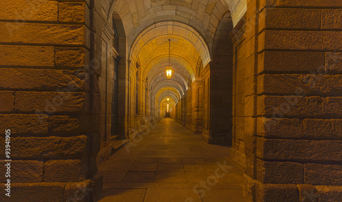 Arcades of town hall, the Praza Obradoiro, opposite the cathedral in Santiago de Compostela