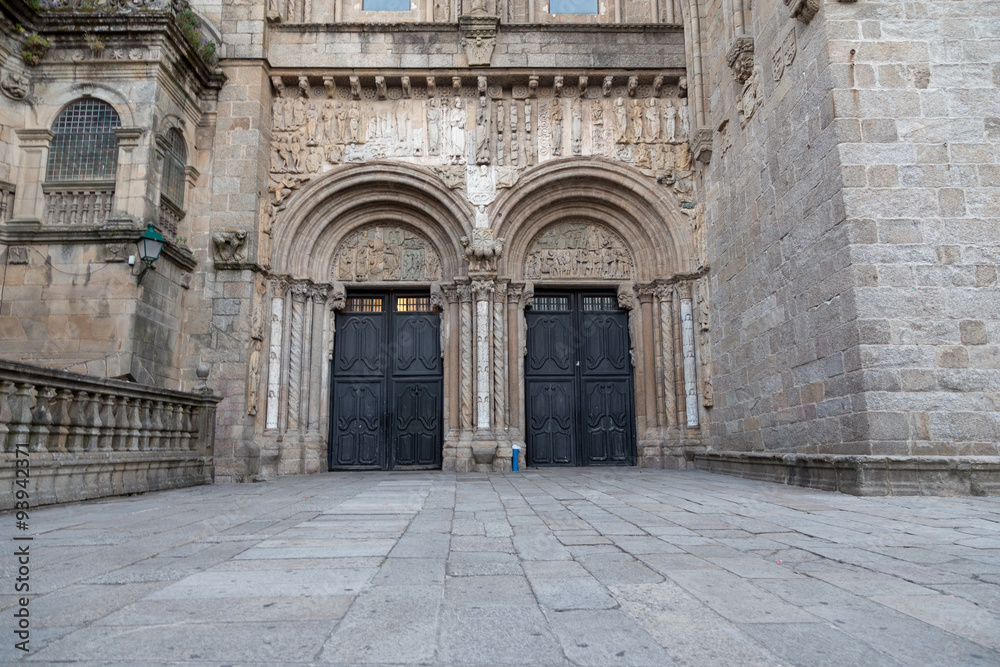 South entrance of the Cathedral in Santiago de Compostela