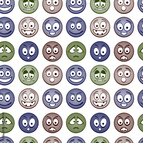 Colorful cartoon emoticons seamless pattern.