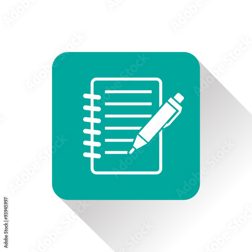 Notebook with pen icon
