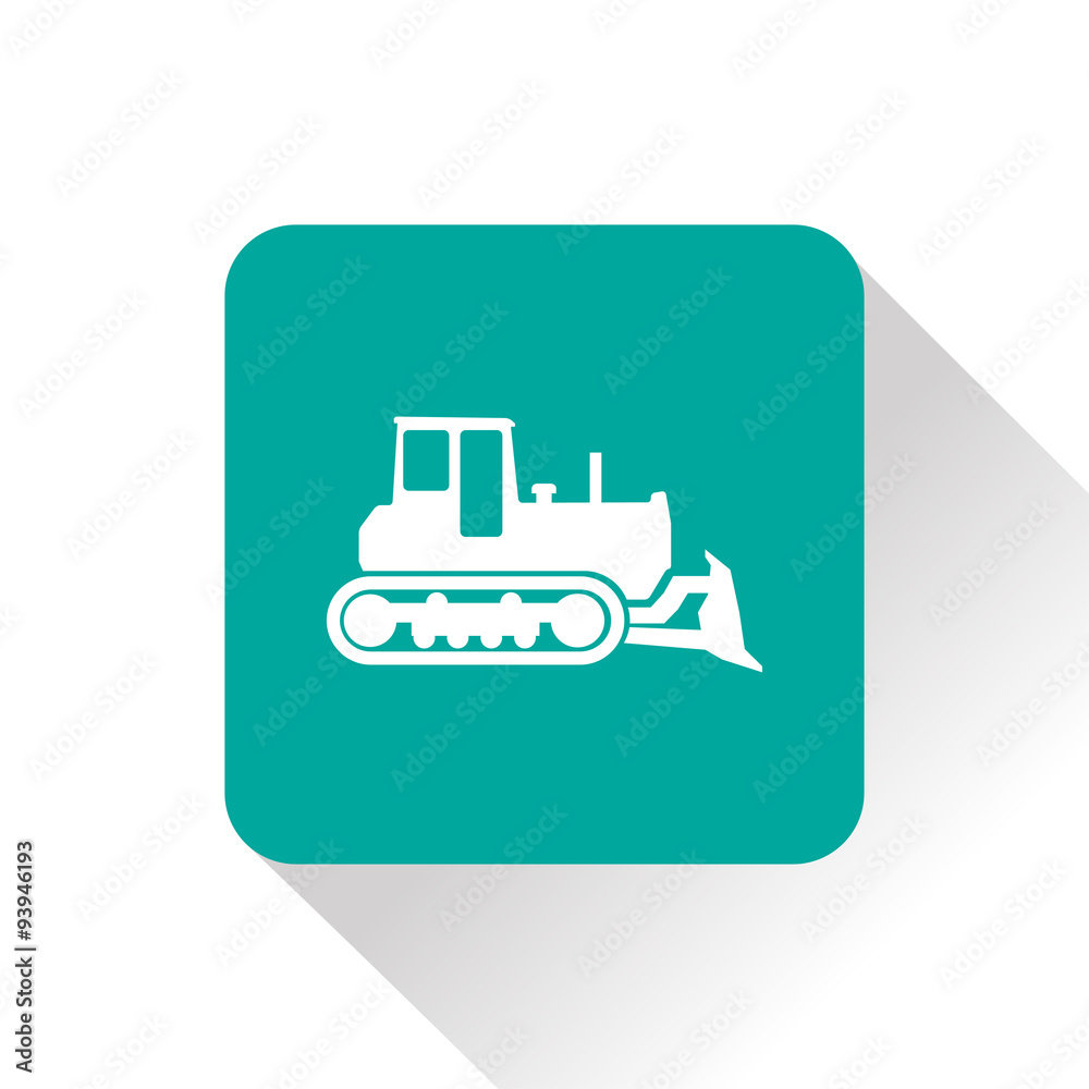 bulldozer green vector icon bulldozer green vector icon