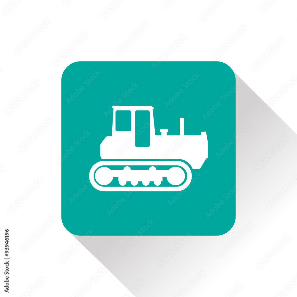 Heavy Bulldozer vector icon