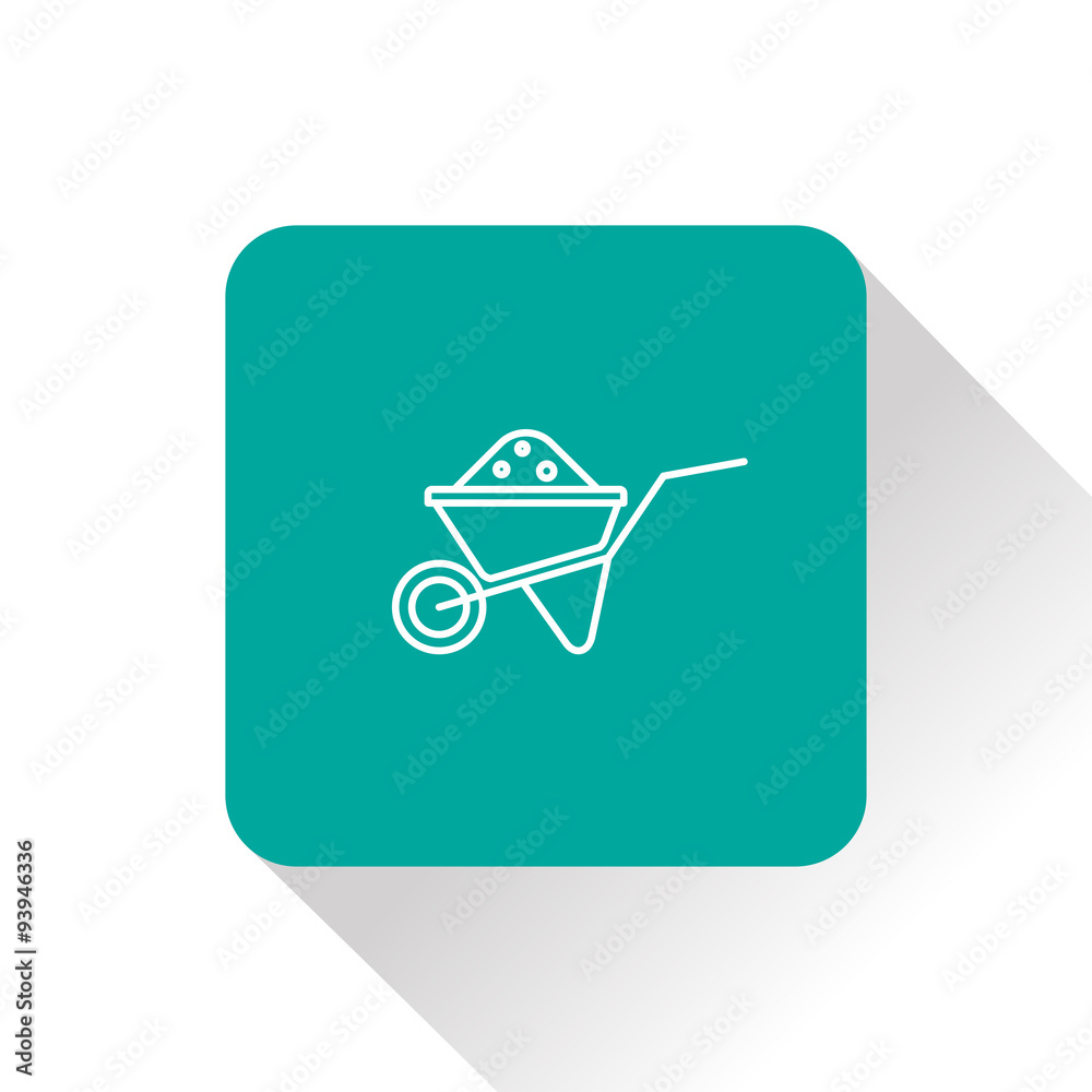 Simple vector icon of wheelbarrow Simple vector icon of wheelbarrow