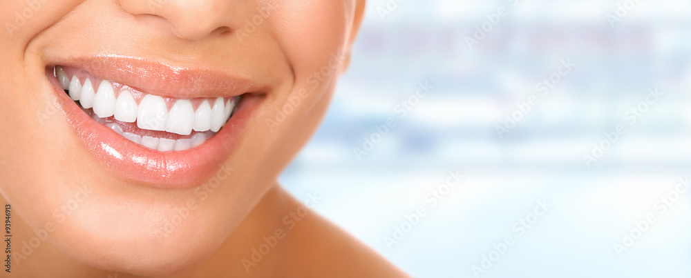 Naklejka premium Beautiful woman teeth.