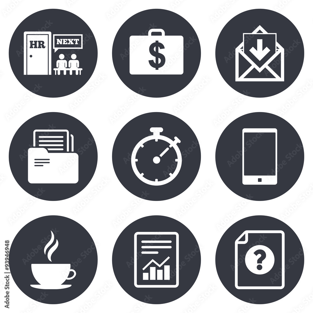 Office, documents and business icons. Office, documents and business icons.