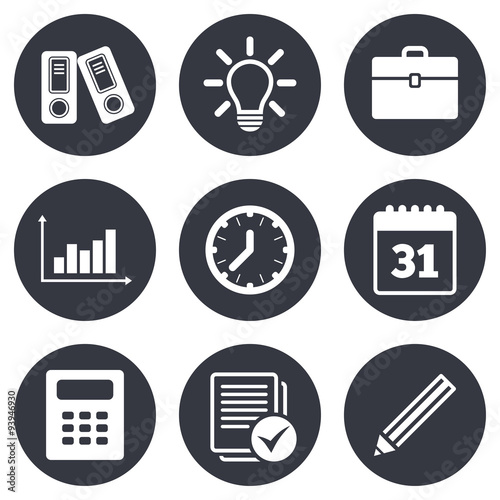 Office, documents and business icons.