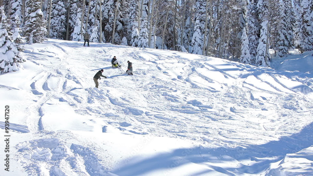 Snowboarding down forest mountain P HD 8400 Snowboarding down forest mountain P HD 8400