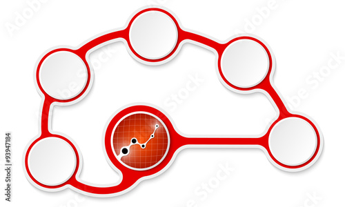 Vector circular text boxes for your text and colored graph
