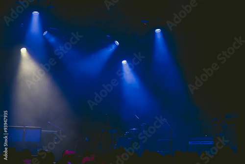 Drumkit on stage at start of a concert.