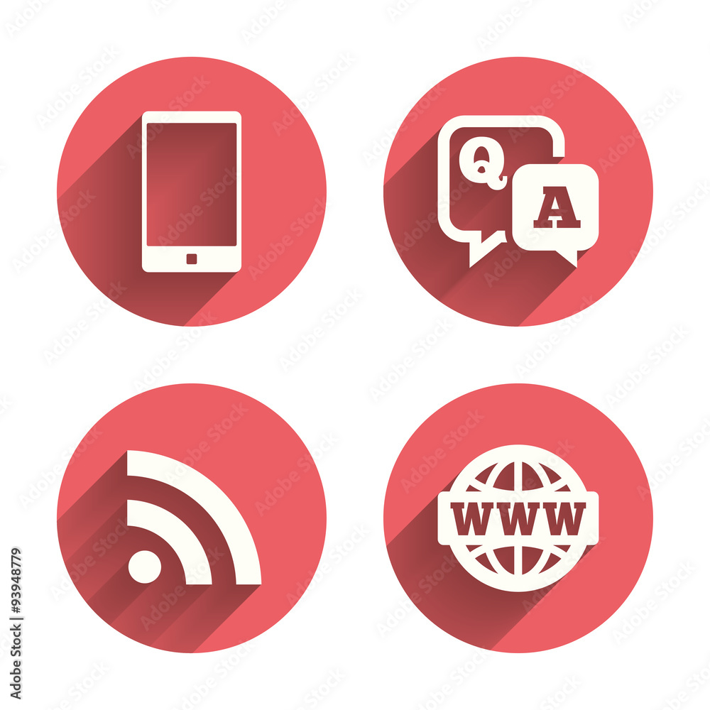 Question answer icon. Smartphone and chat bubble Question answer icon. Smartphone and chat bubble