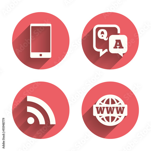 Question answer icon. Smartphone and chat bubble