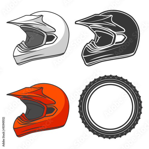 Helmet dirt motorbike ktm vector illustration