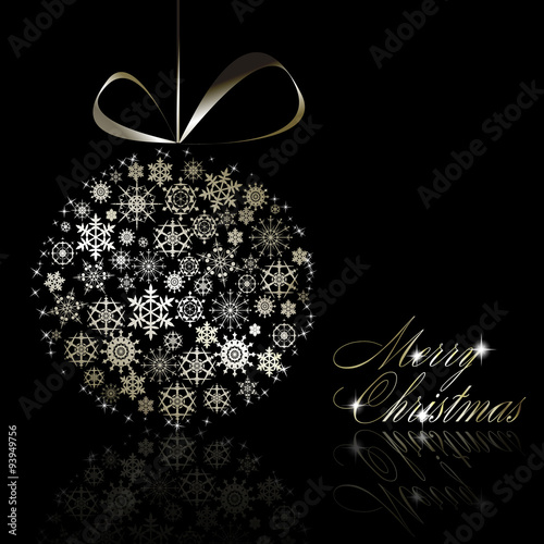 Silver Merry Christmas postcard