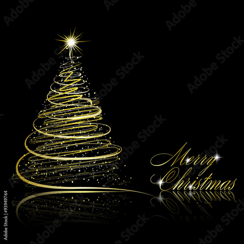 Christmas tree on black background