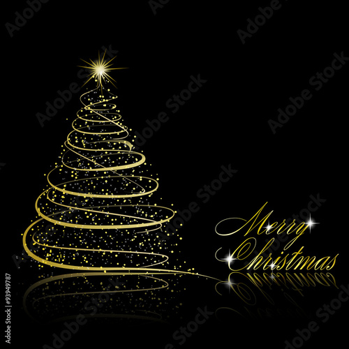 Christmas tree on black background