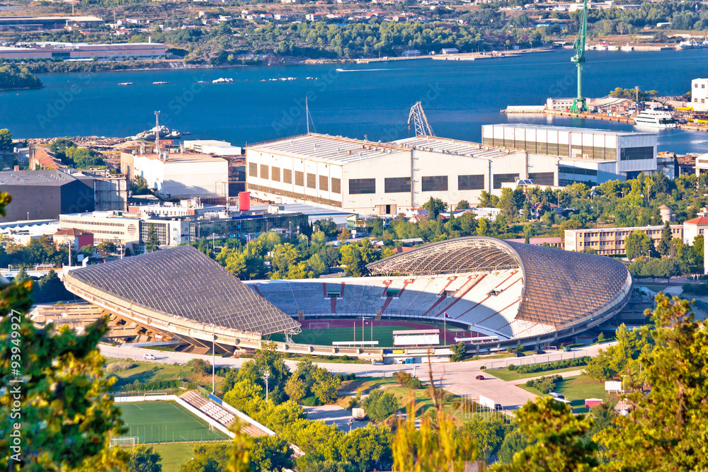 Naklejka premium Hajduk Split Poljud stadium aerial view