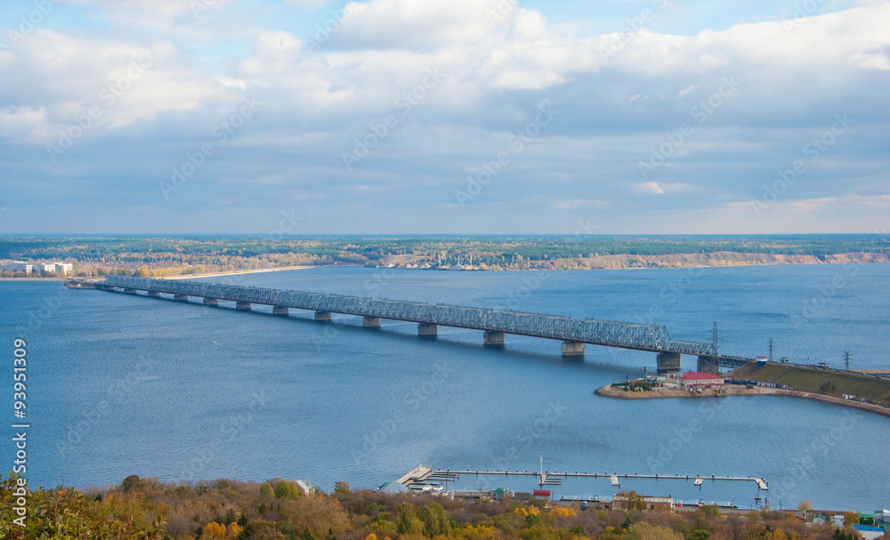 Bridge on the River Volga in the region of Ulyanovsk