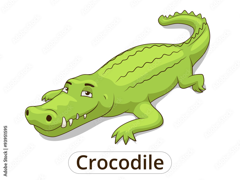 Naklejka premium Crocodile african savannah animal cartoon 