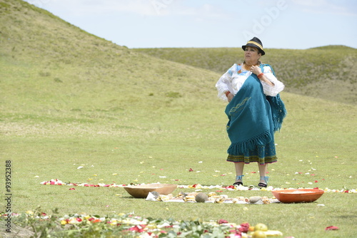 An latin Indian woman from Ands in national clothes.