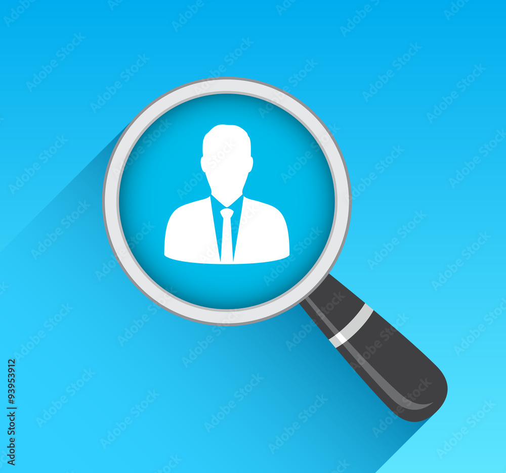 Businessman Icon Magnifying Glass Businessman Icon Magnifying Glass