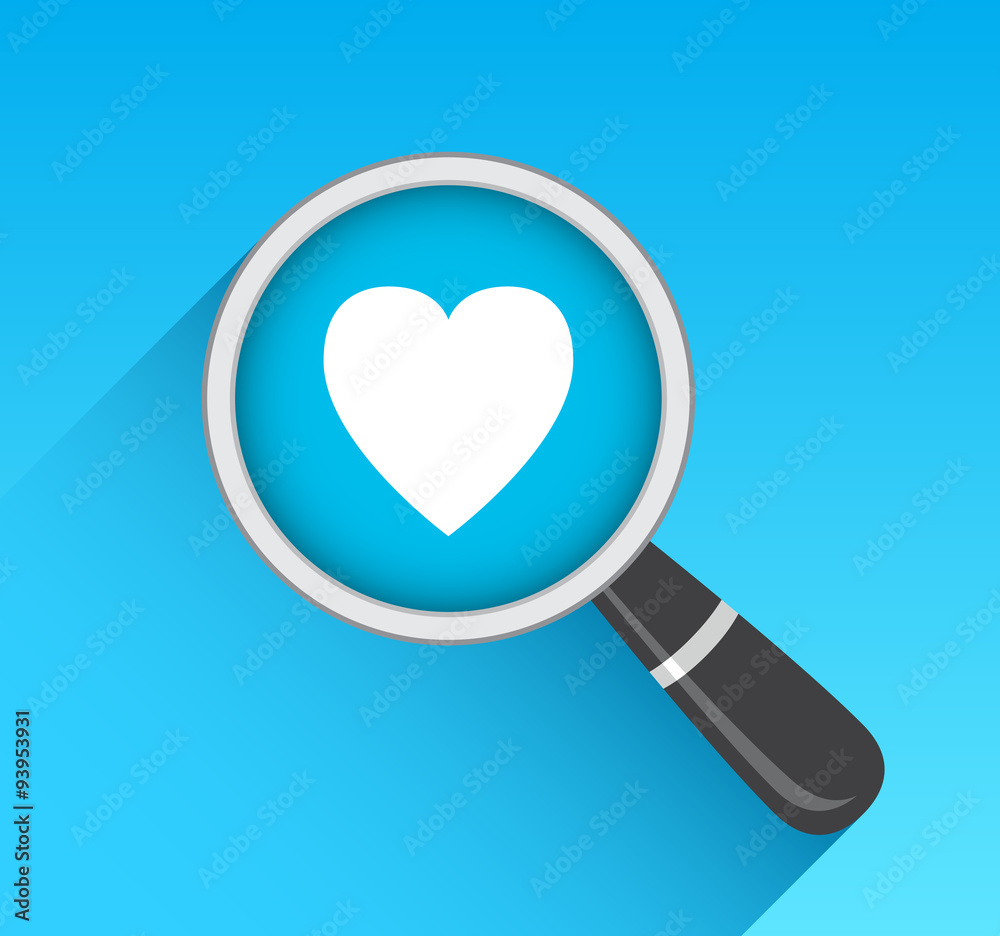 Heart Icon Magnifying Glass Heart Icon Magnifying Glass
