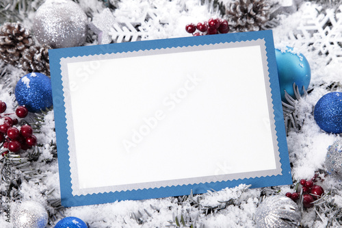 Christmas card with decorations