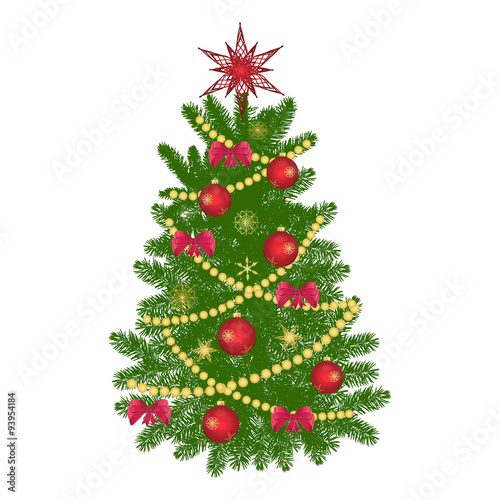 Christmas tree, vector illustration 