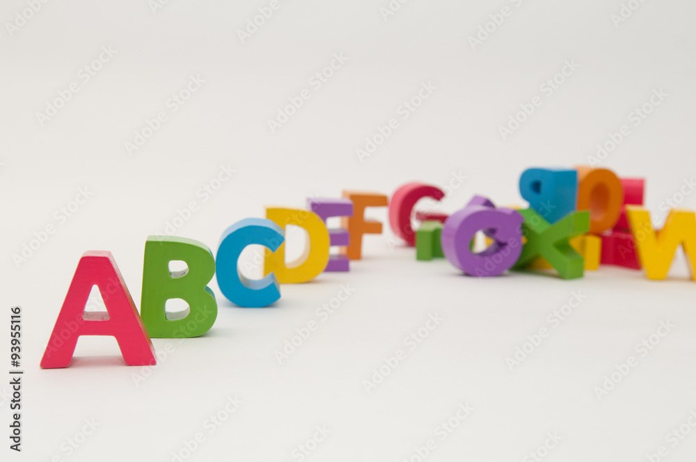 Colourful alphabet blocks for teaching children Colourful alphabet blocks for teaching children