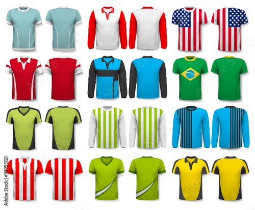 Collection of various shirts. Design template. The t--shirt is t