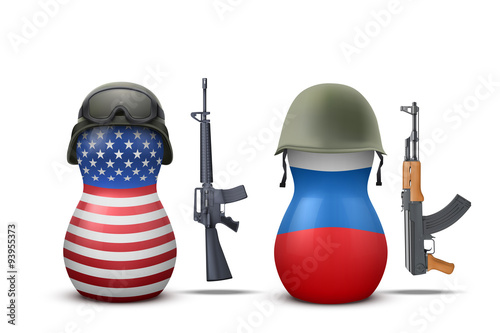 Russian and USA military dolls
