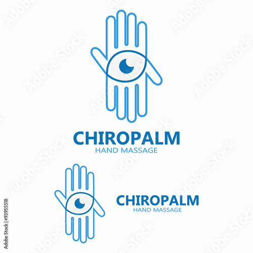 Vector hand with eye logo 