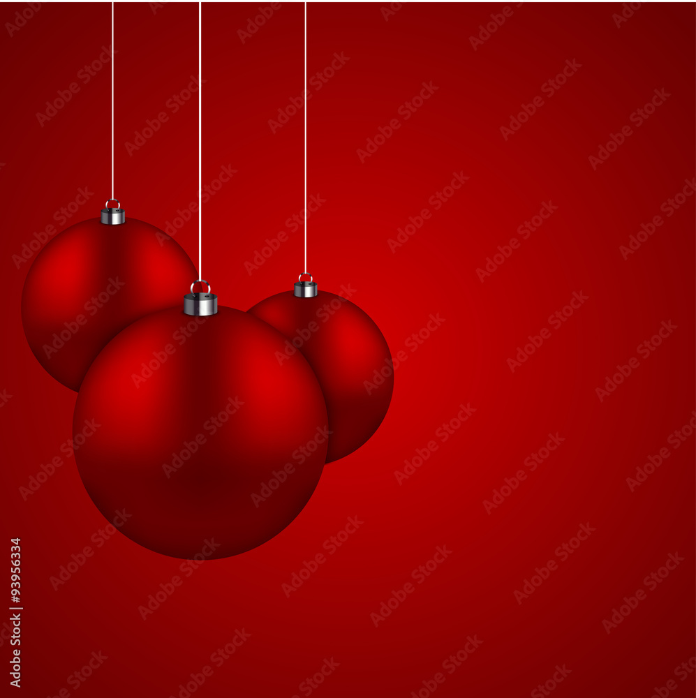 Vector modern red christmas balls background Vector modern red christmas balls background