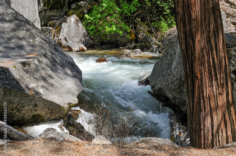 Fototapeta premium Rushing water in a river
