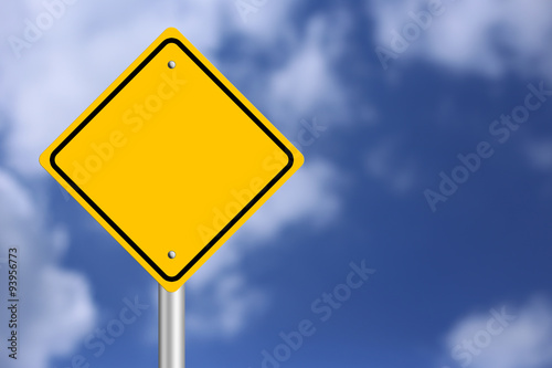 Blank Yellow Road Sign