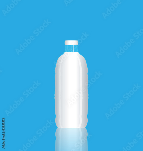 Illustration photorealistic bottle milk reflected self on isolat