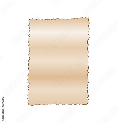 Vintage empty paper isolated on white background