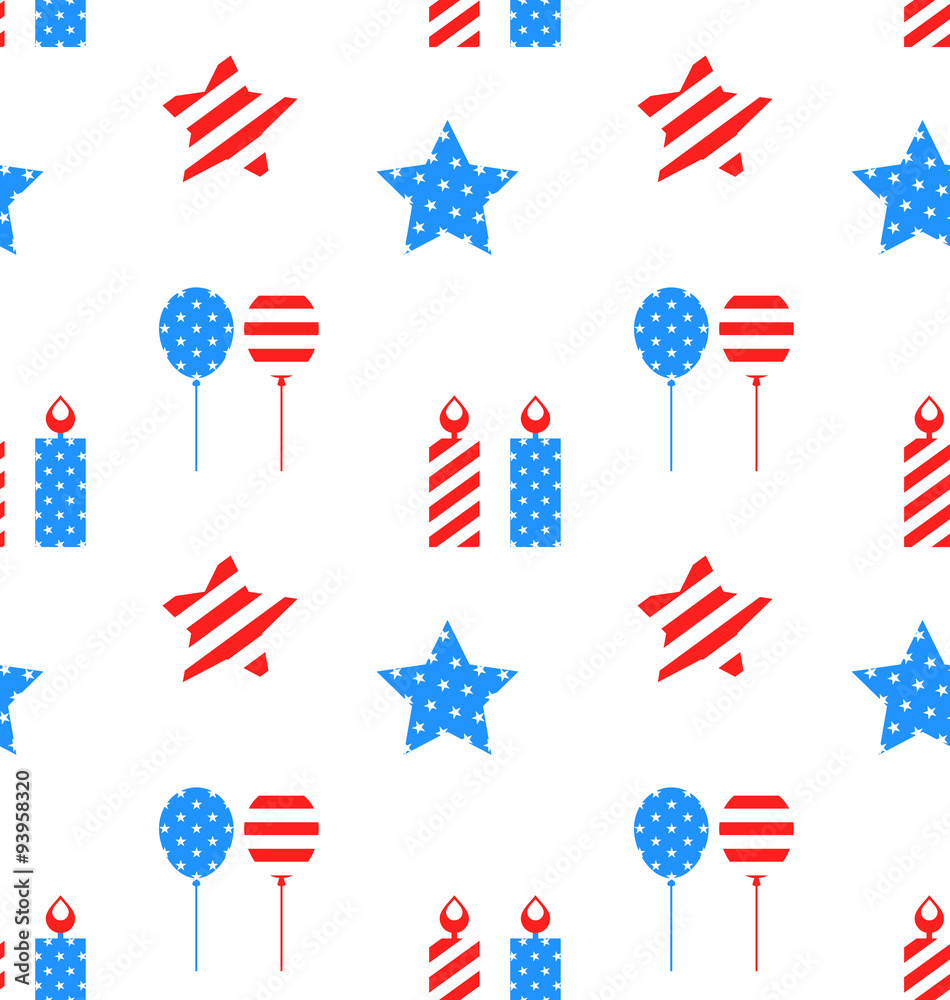 Seamless Texture with Objects for Independence Day Seamless Texture with Objects for Independence Day