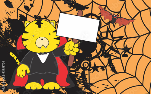 cute tiger dracula costume copyspace in vector format 