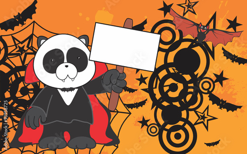 cute panda bear dracula costume copyspace in vector format 