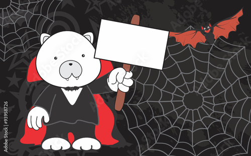 cute polar bear dracula costume copyspace in vector format 