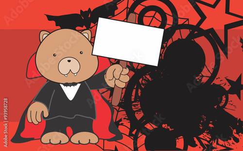 cute teddy bear dracula costume copyspace in vector format 