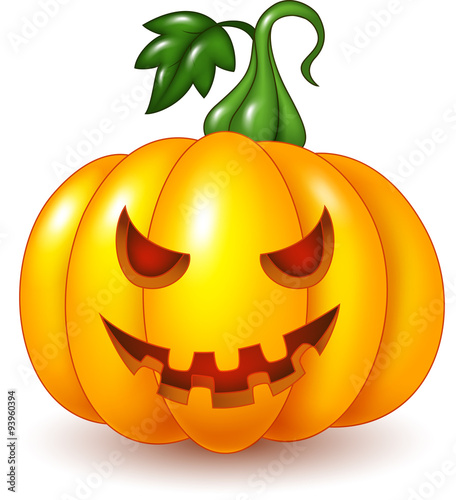 Cartoon Halloween pumpkin isolated on white background