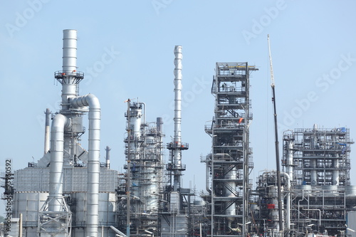 oil refinery industry in metallic color style use as metal style of heavy industry background