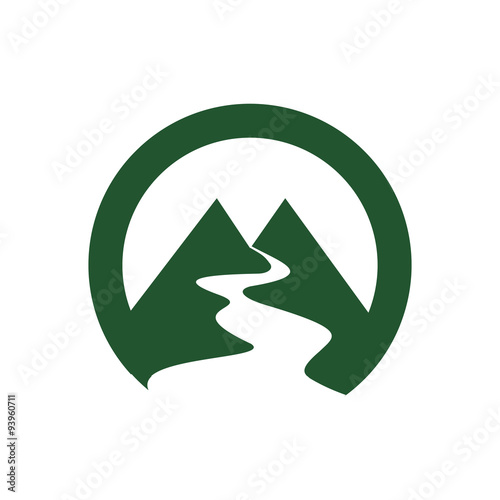 M Mountain and Valley Flat Logo Icon